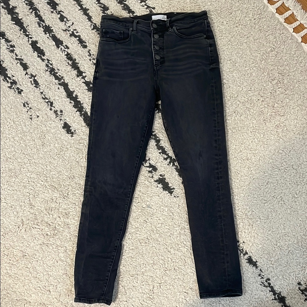Loft High Rise button fly Women's Black Jeans